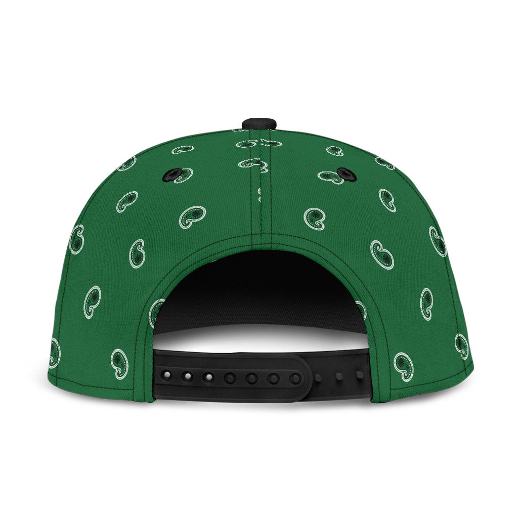 Classic Green Bandana Paisley Snapback Hat