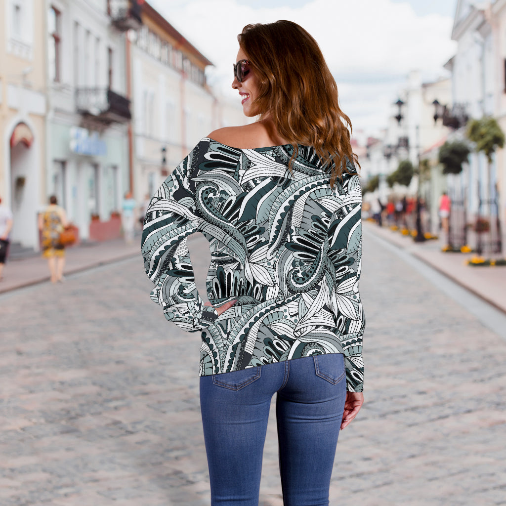Funky Patterns in Black Off Shoulder