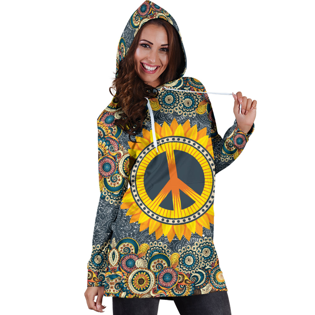 Peace Mandala Hoodie Dress