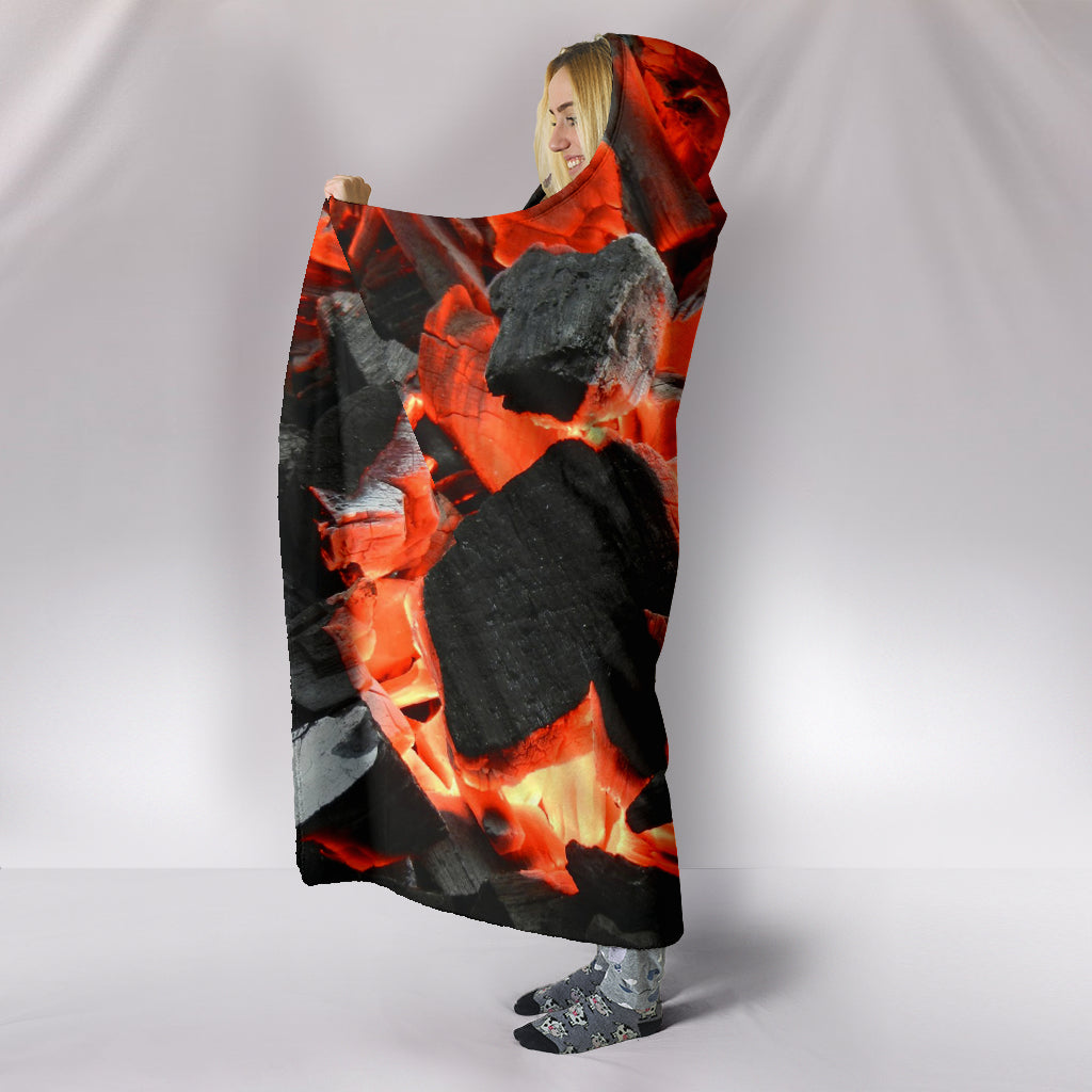 Cozy Barbecue Charcoals Plush Hooded Wearable Blanket - Modern Style