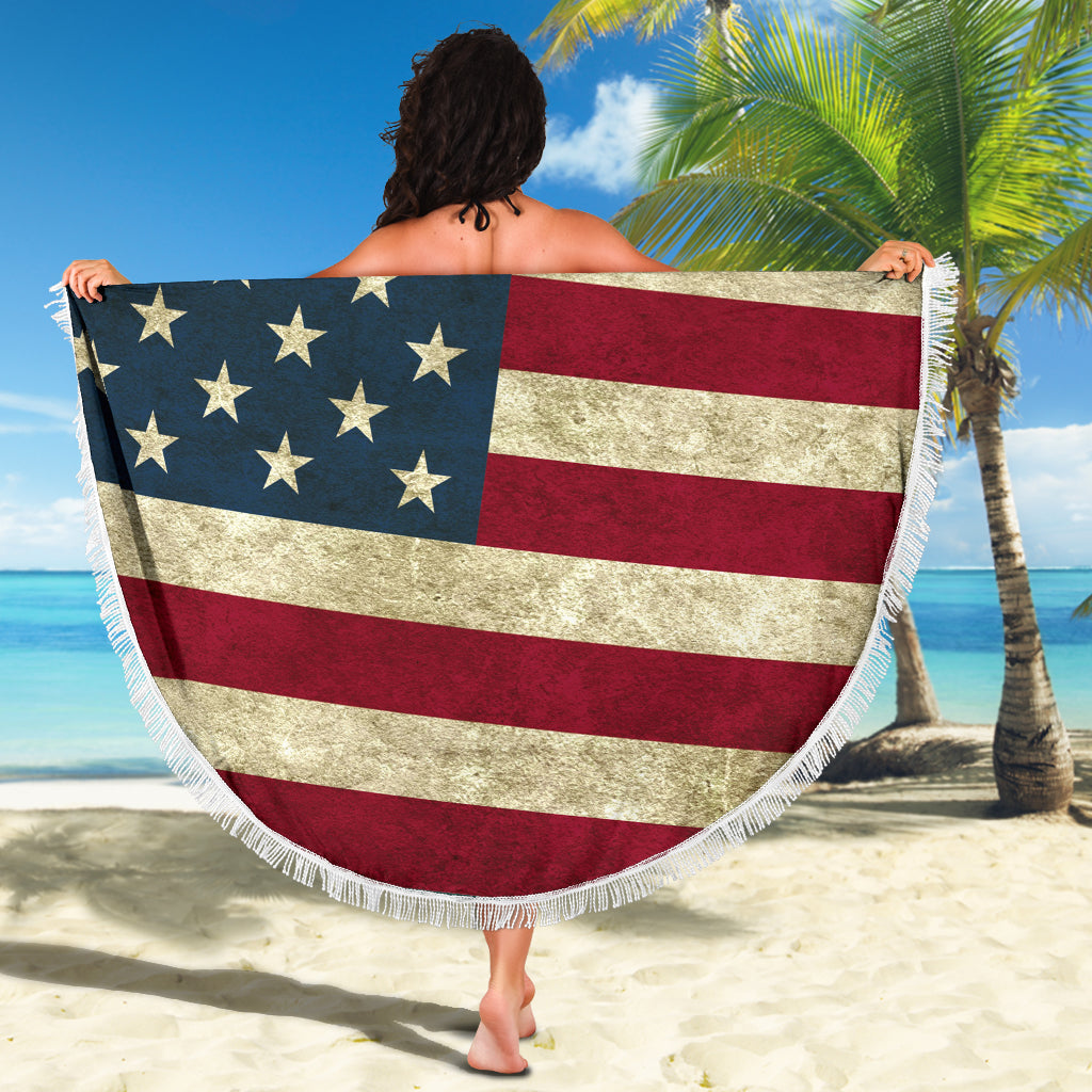 US Flag Beach Blanket