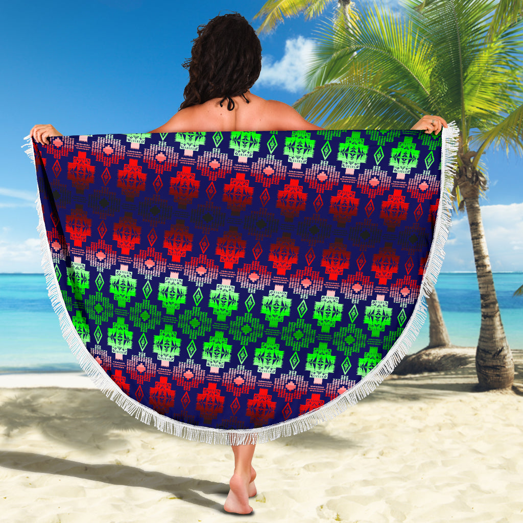 Dark Blue Shades Beach Blanket - Modern Style