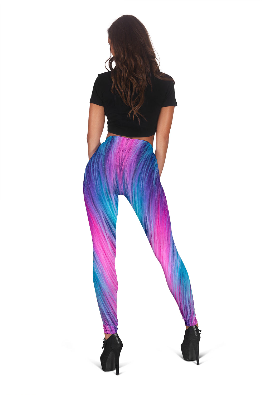 Furry Pink Blue Leggings