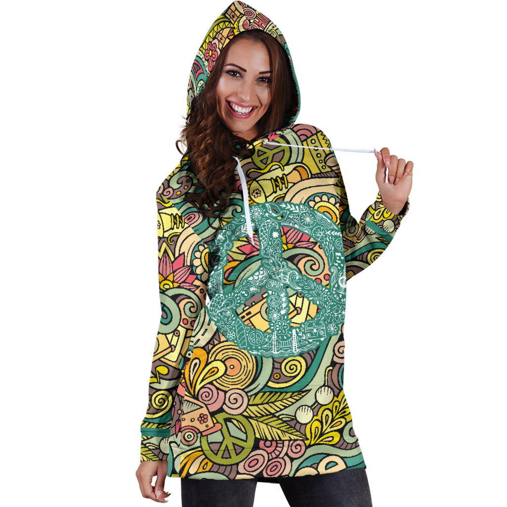 Hippie Peace Hoodie Dress