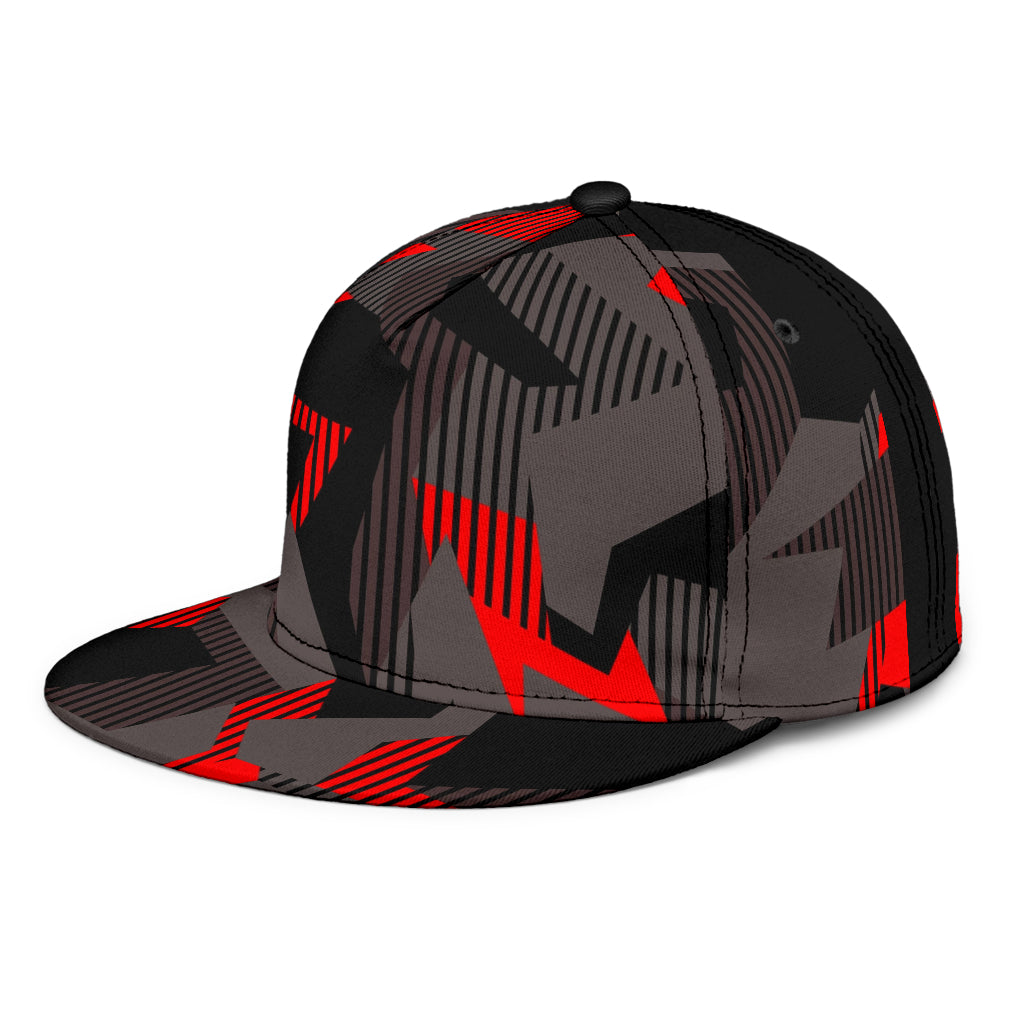 Red and Gray Camo Snapback Hat