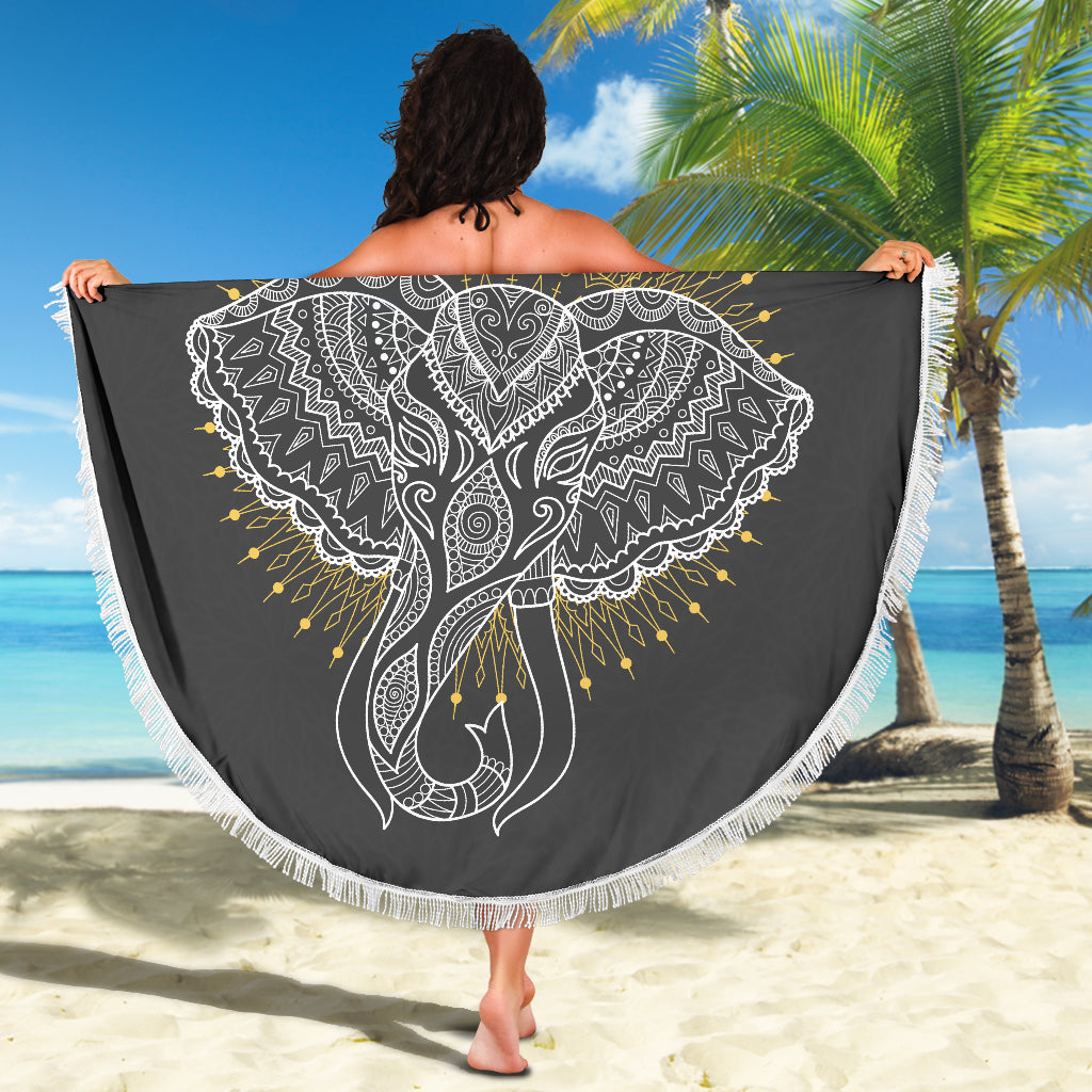 Elephant Abstract Beach Blanket