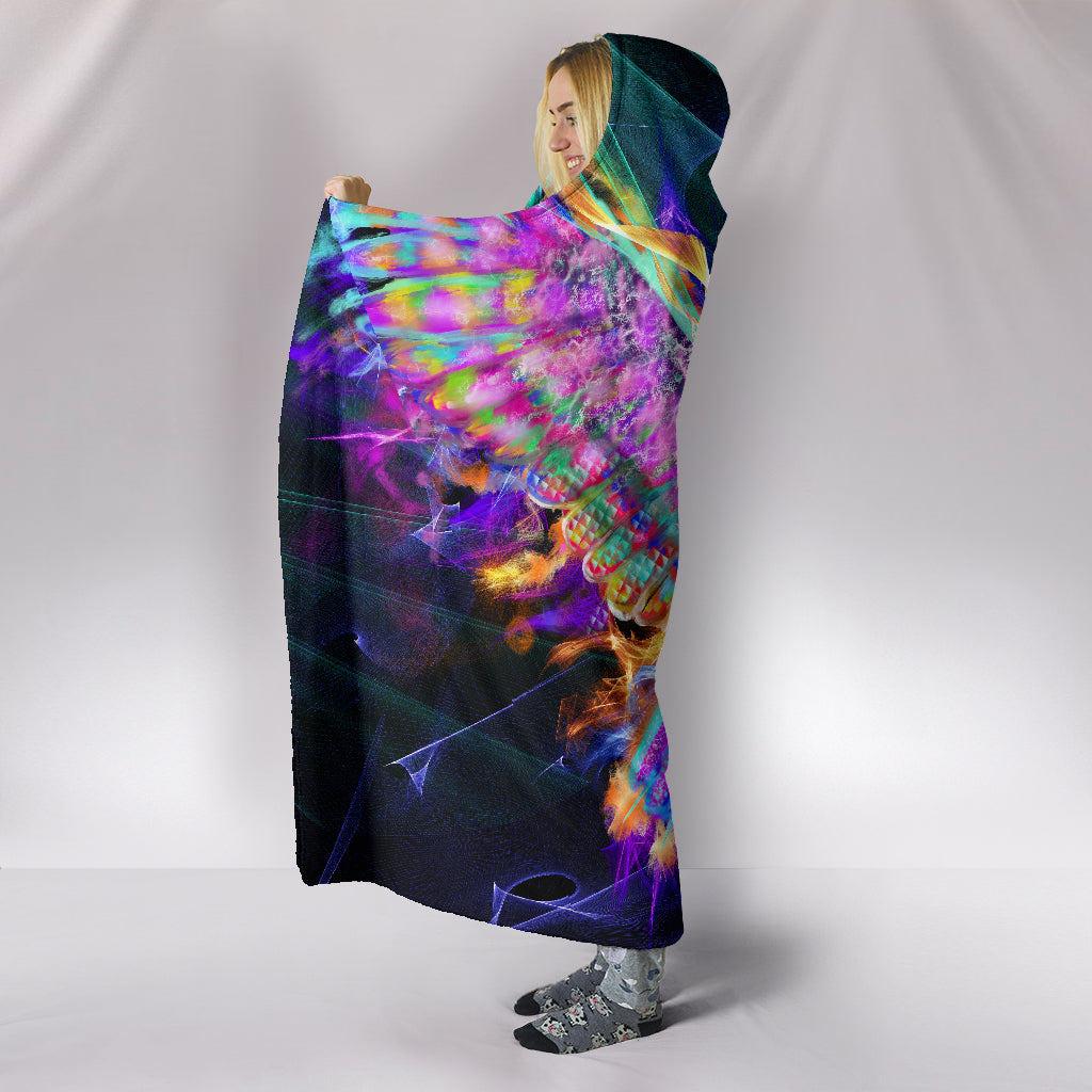 Electric Owl Hooded Blanket - Modern Style
