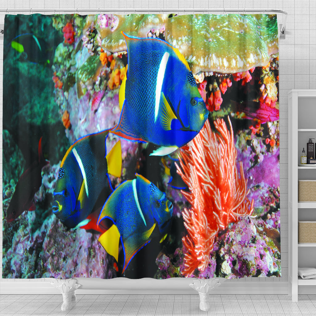 Blue Fish Shower Curtain - Modern Style