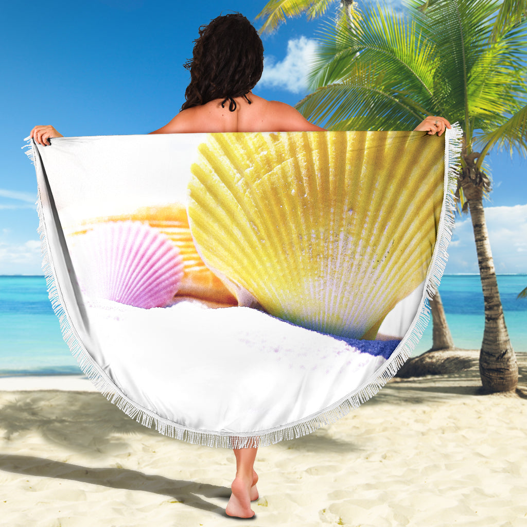 Shells Print Beach Blanket