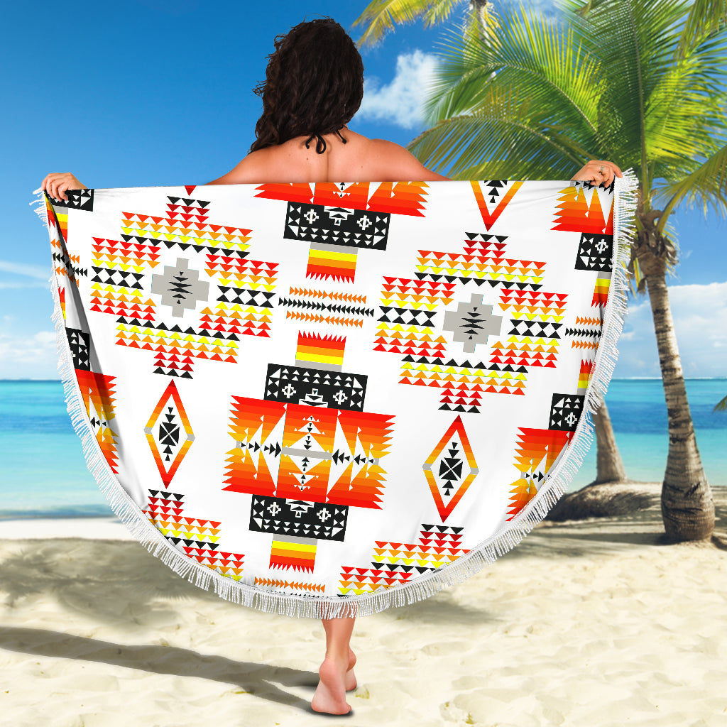 Seven Tribes White Beach Blanket