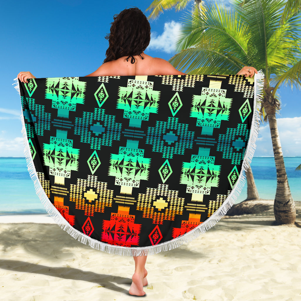 Seven Tribes 20 Shades Red Beach Blanket