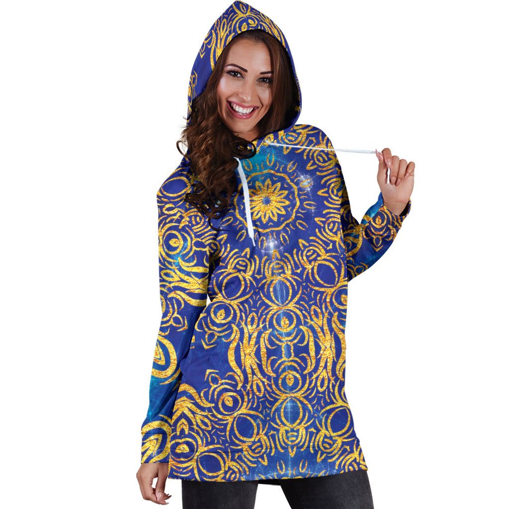 Gold Bohemian Hoodie Dress