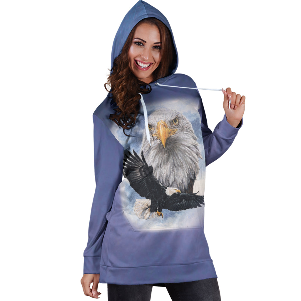 Bald Eagle Hoodie Dress - Modern Style