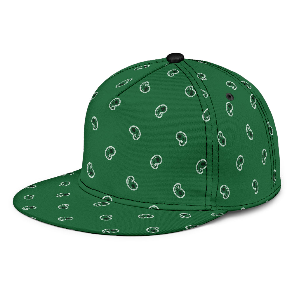 Classic Green Bandana Paisley Snapback Hat