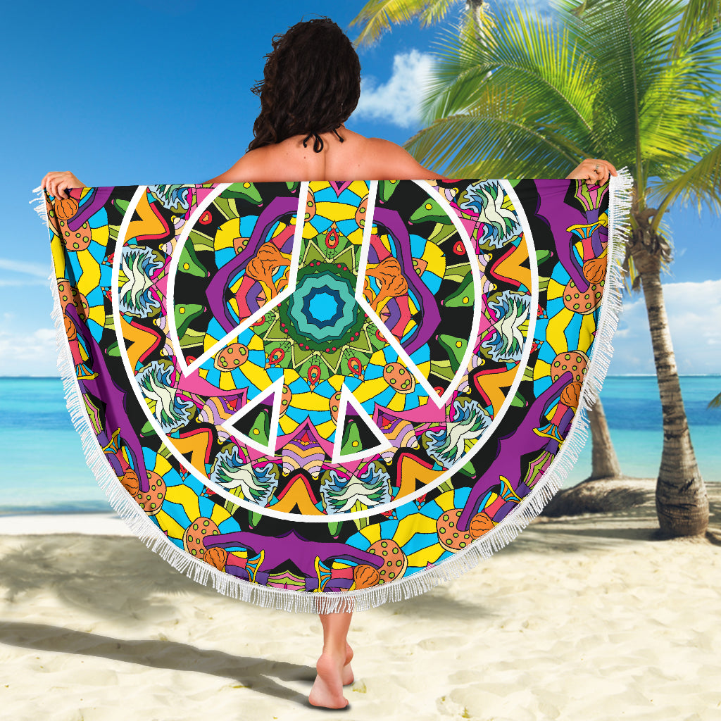 Hippie Peace Beach Blankets