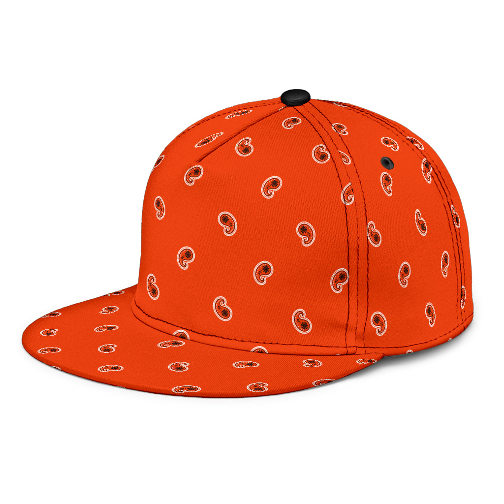 Perfect Orange Paisley Snapback Hat