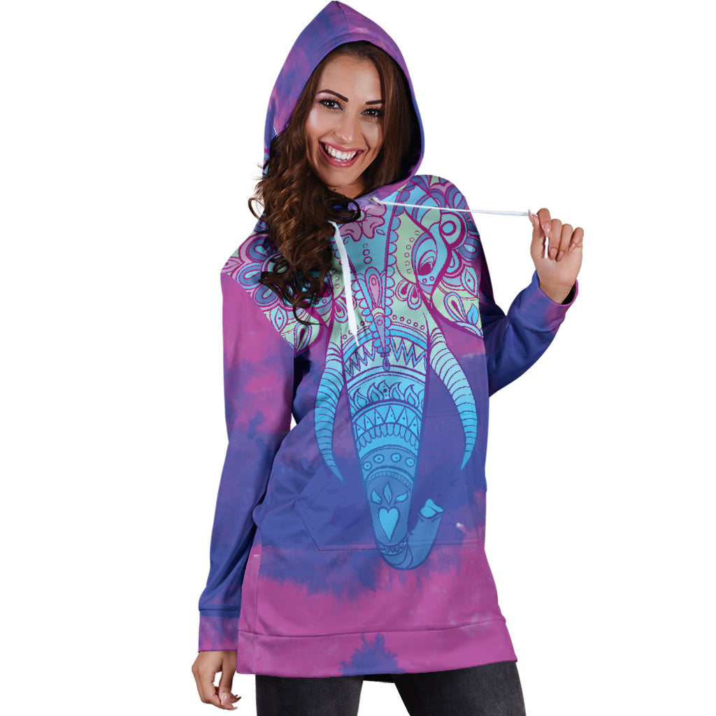 Colorful Elephant Hoodie Dress - Modern Style