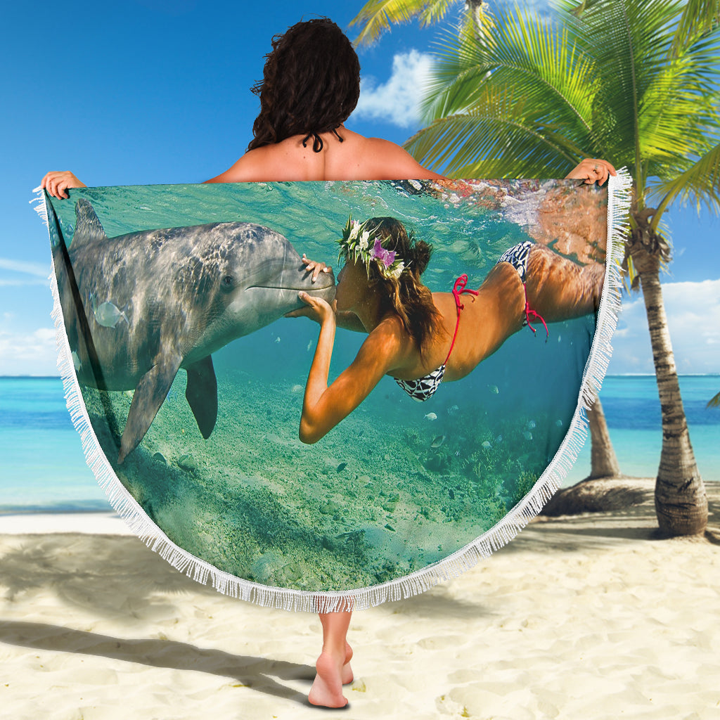 Dolphin Kiss Beach Blanket - Modern Style