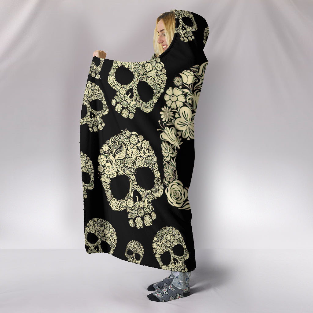 Sugar Skull Hooded Blanket