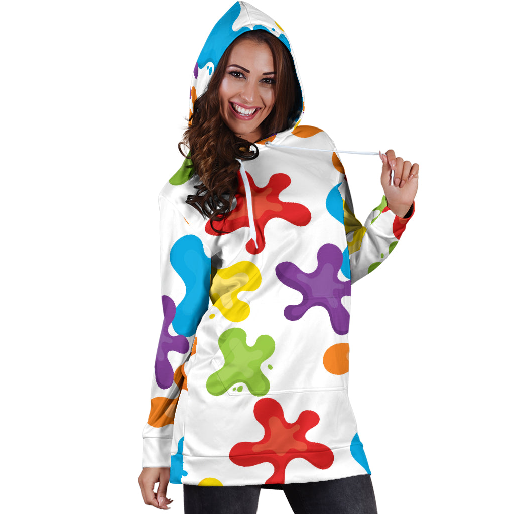 Art Splatter Hoodie Dress - Modern Style