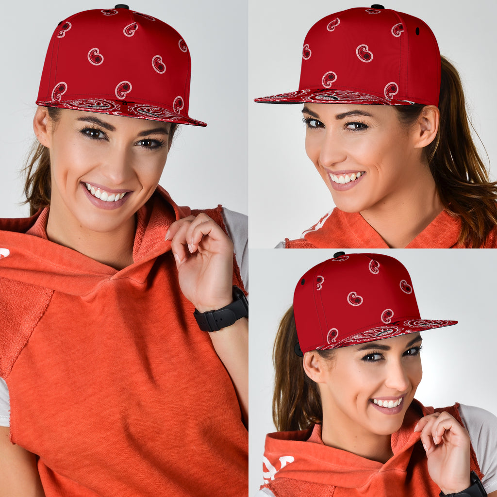Classic Red Bandana All Over Snapback Hat
