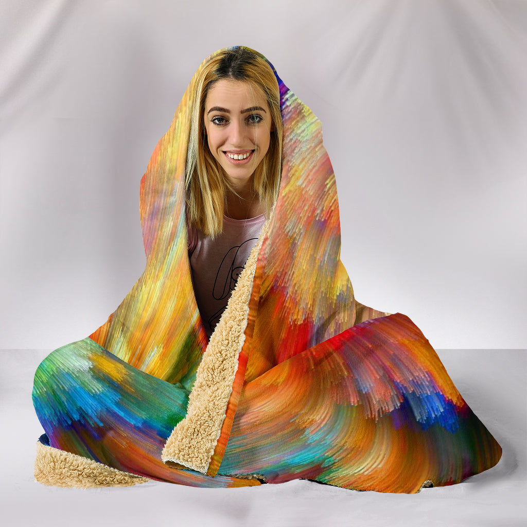 Painted Colours Hooded Blanket