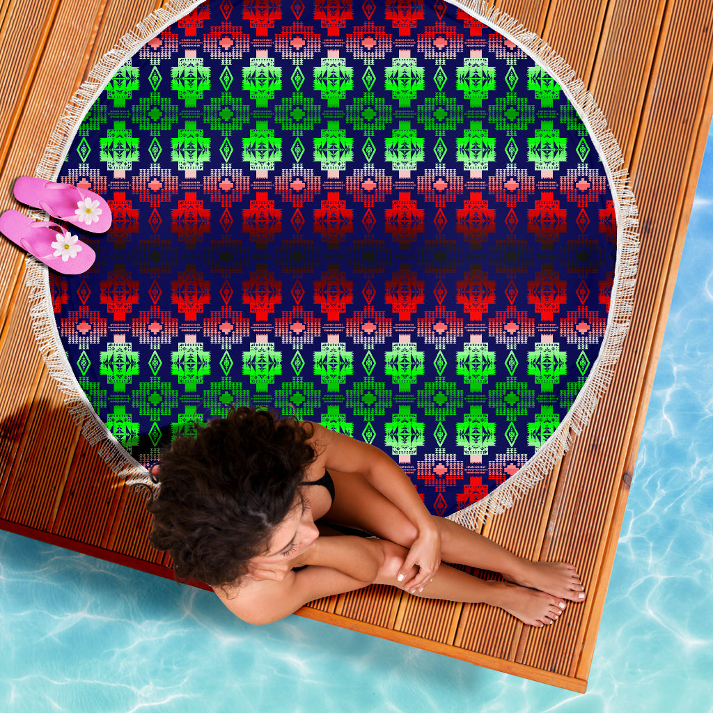 Dark Blue Shades Beach Blanket - Modern Style