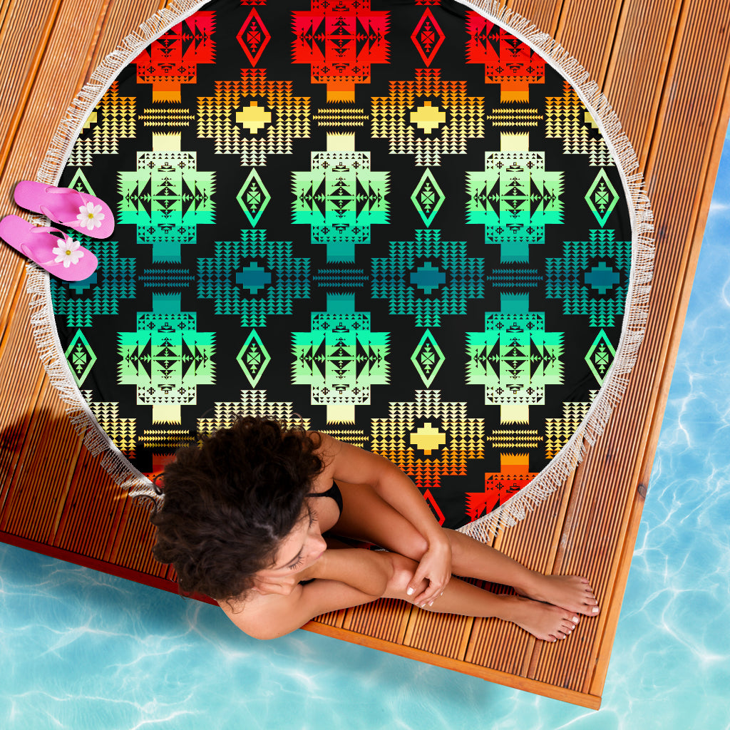Seven Tribes 20 Shades Red Beach Blanket
