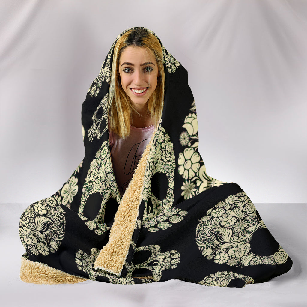Sugar Skull Hooded Blanket