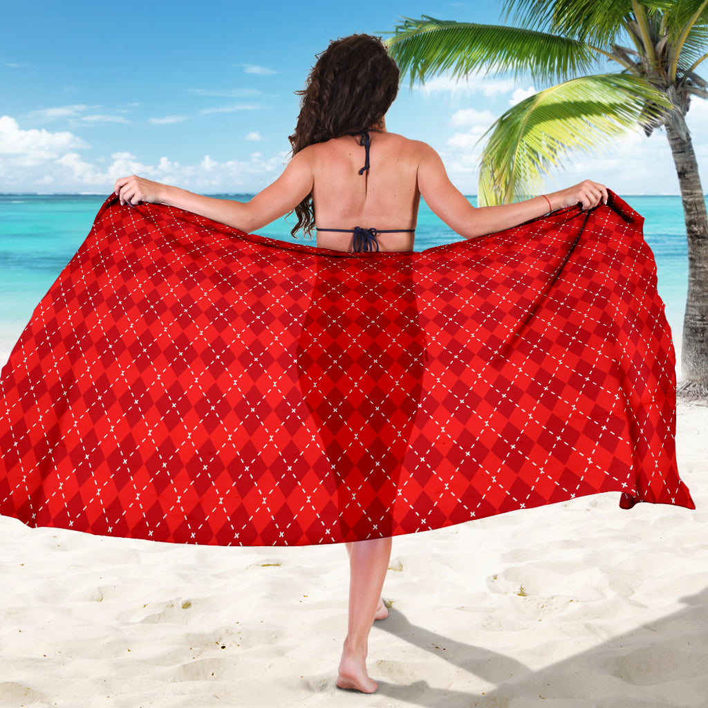 Red Argyle Sarong