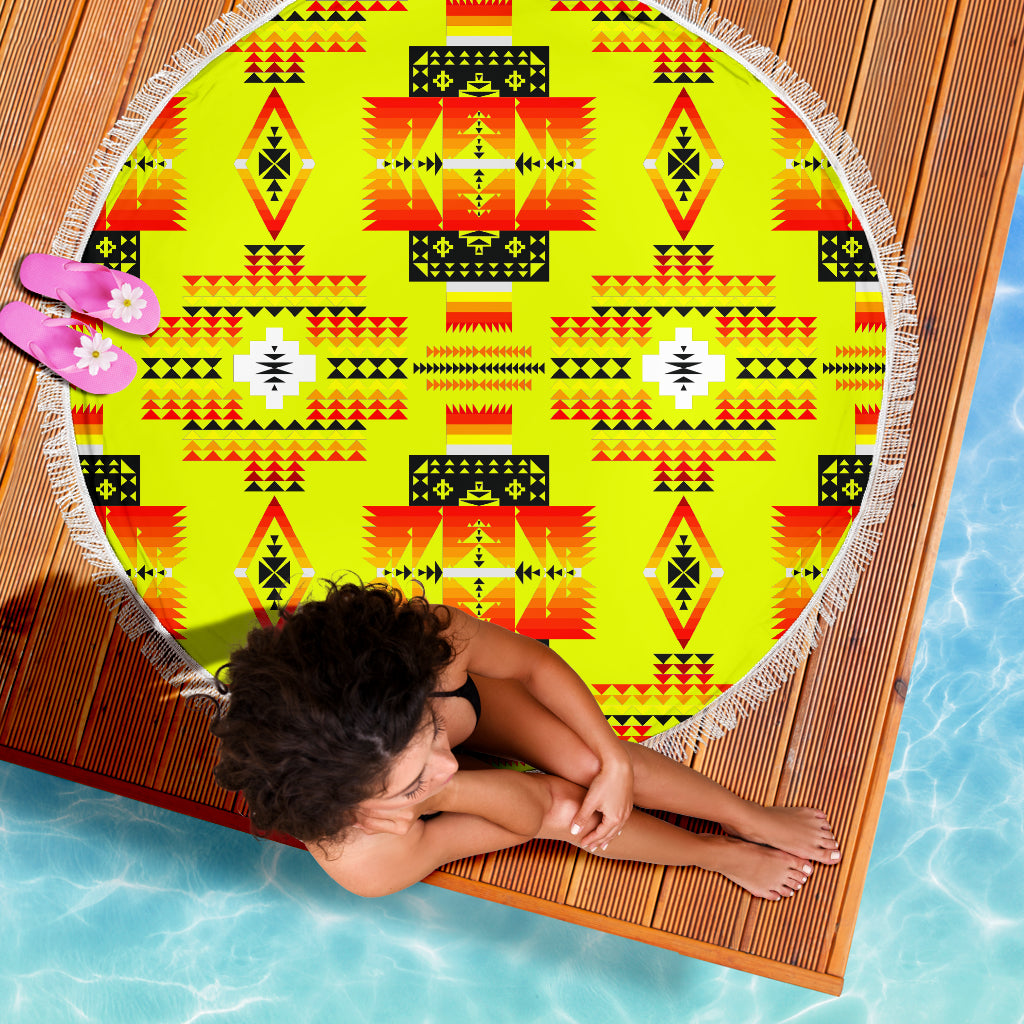 Seven Tribes Yellow Beach Blanket