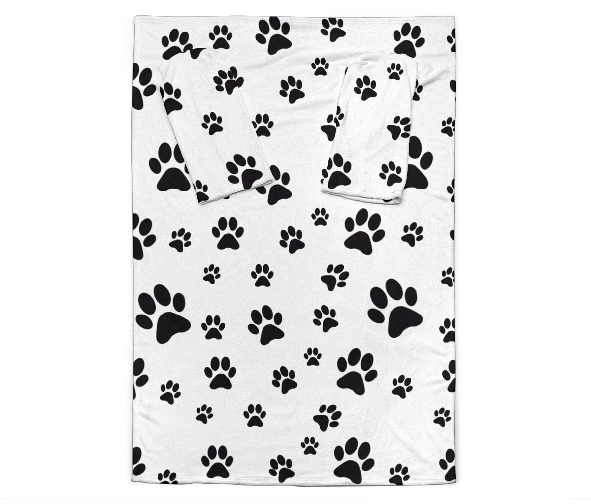 Paw Prints Adult Sleeve Blanket- White