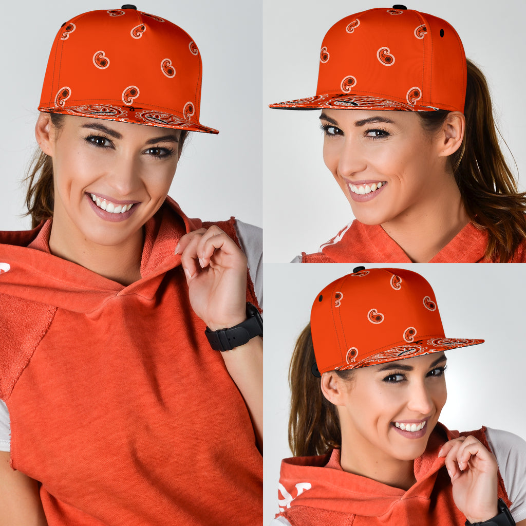 Perfect Orange Bandana All Over Snapback Hat