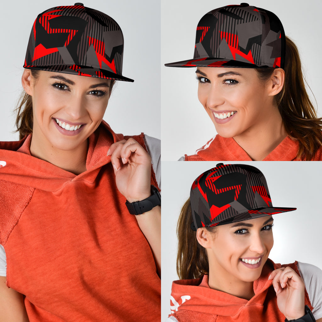 Red and Gray Camo Snapback Hat