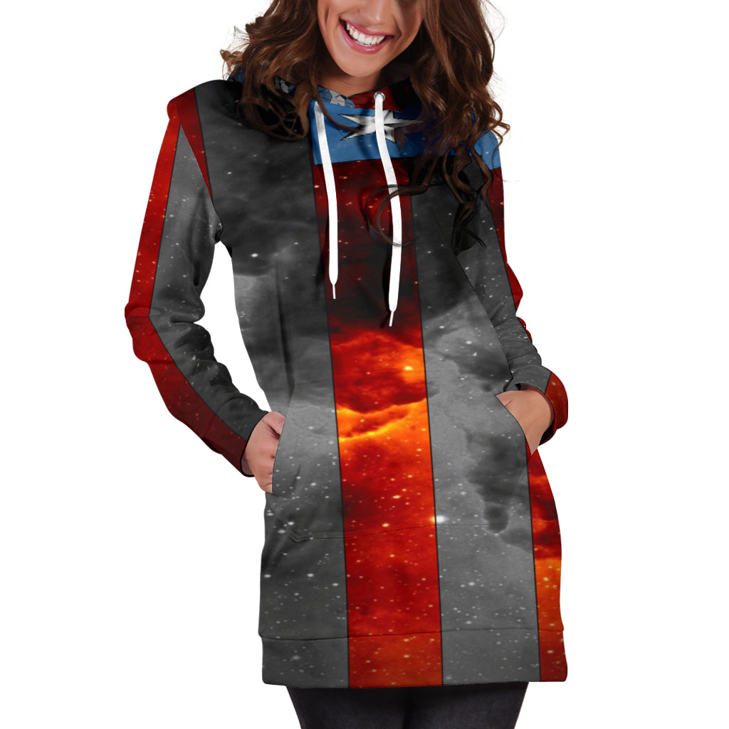 American Space Flag Hoodie Dress - Modern Style