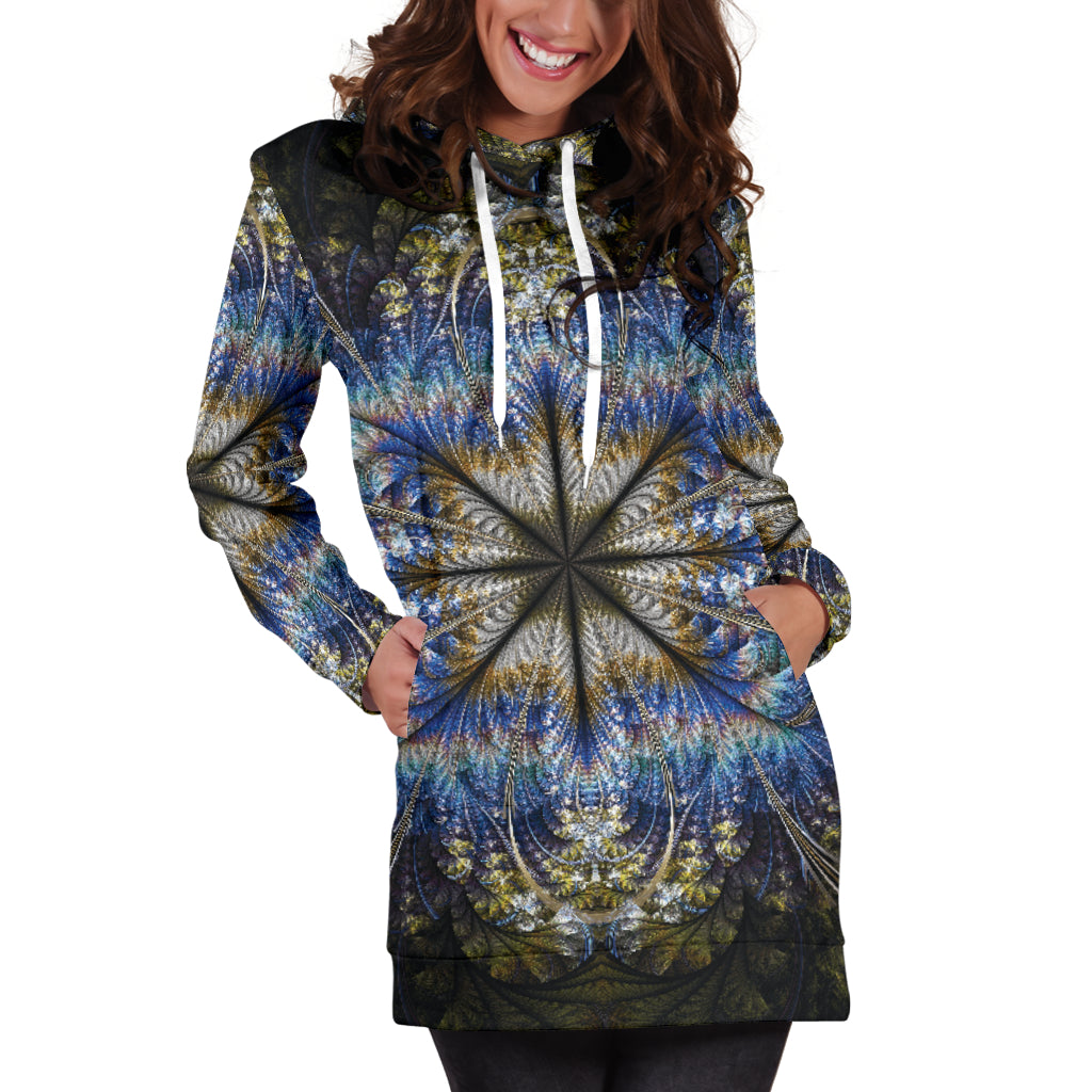 Fractal Mandala Hoodie Dress