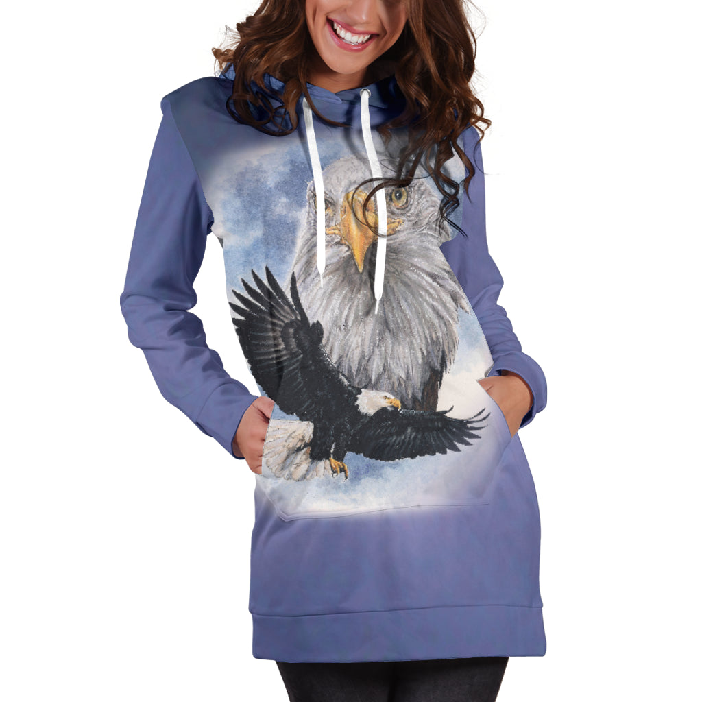 Bald Eagle Hoodie Dress - Modern Style