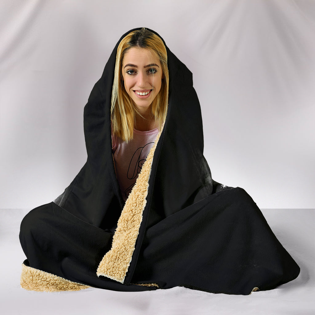 Skull Plush Lined Hooded Blanket