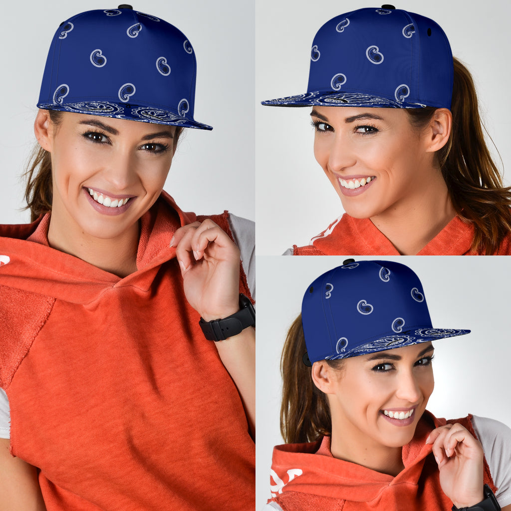 Royal Blue Bandana All Over Snapback Hat