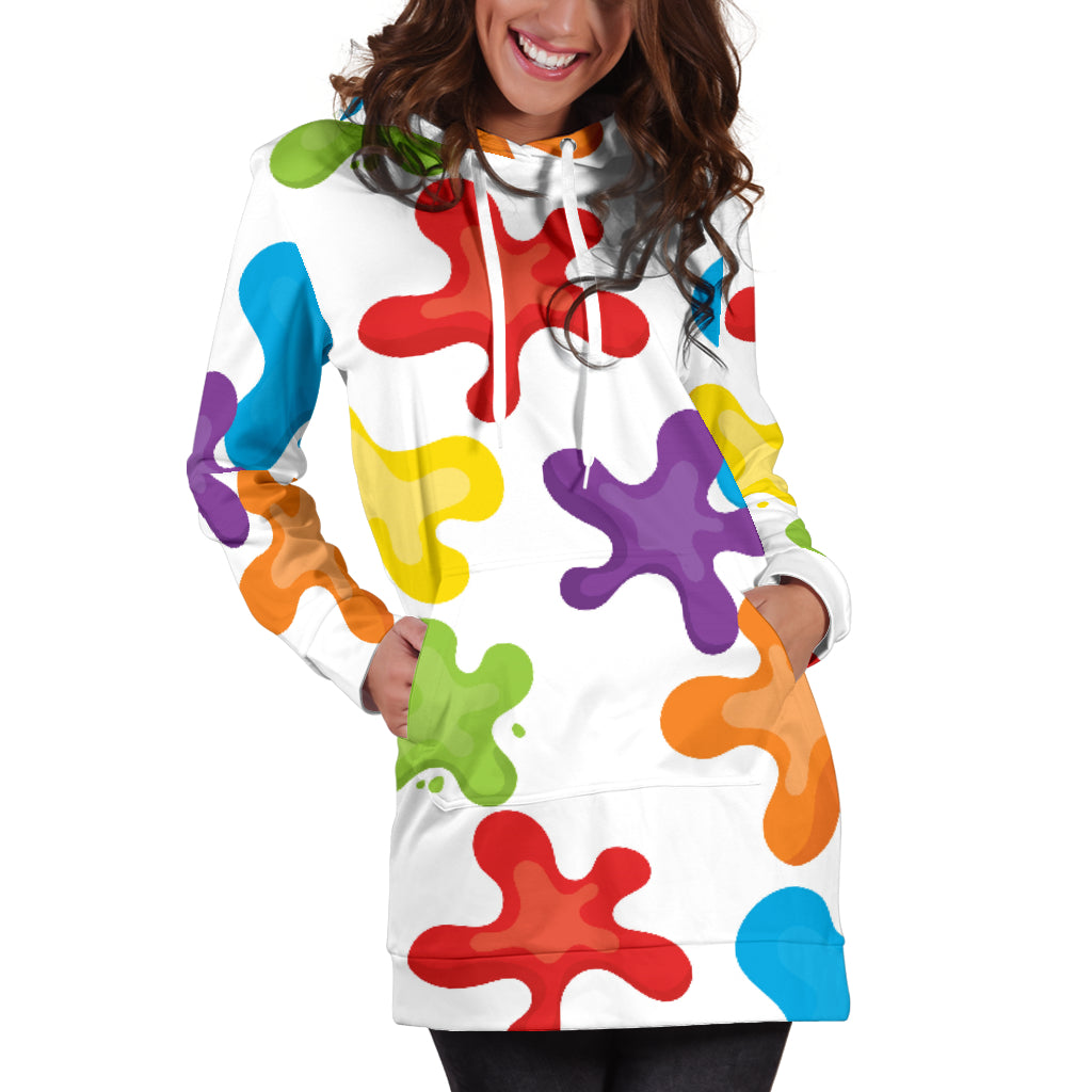 Art Splatter Hoodie Dress - Modern Style