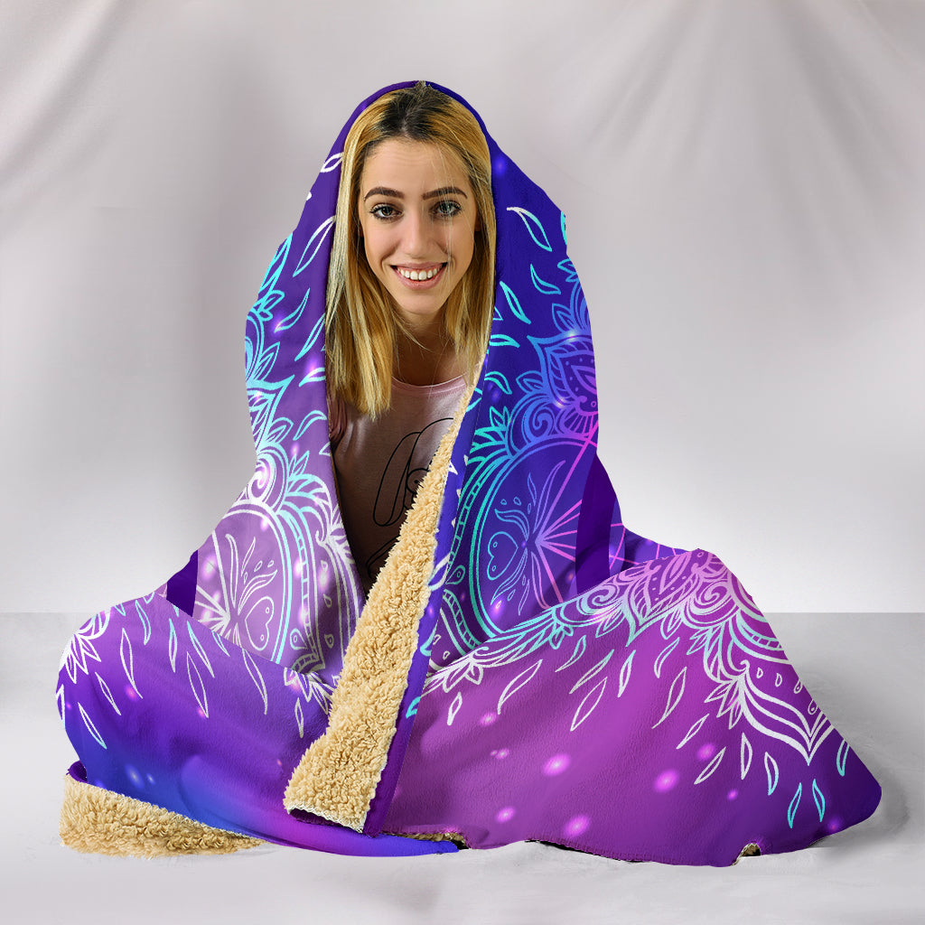 Peace Mandala Hoodie Blanket