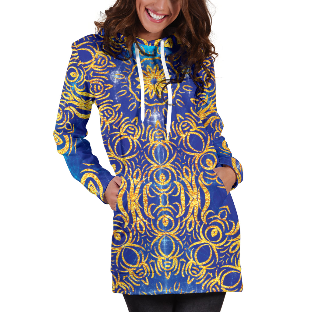 Gold Bohemian Hoodie Dress