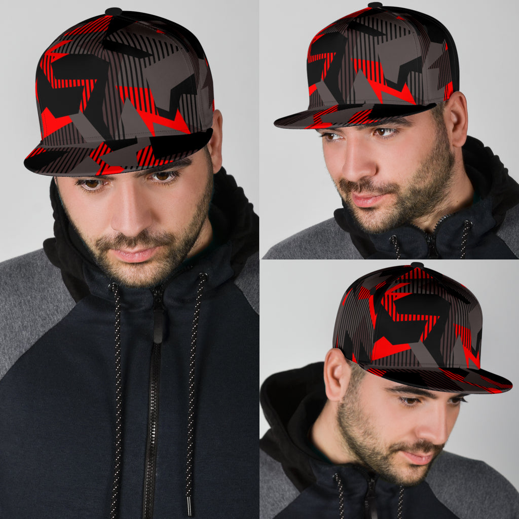 Red and Gray Camo Snapback Hat