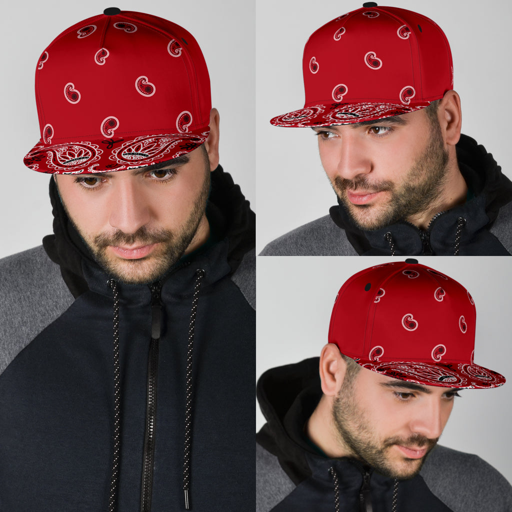 Classic Red Bandana All Over Snapback Hat