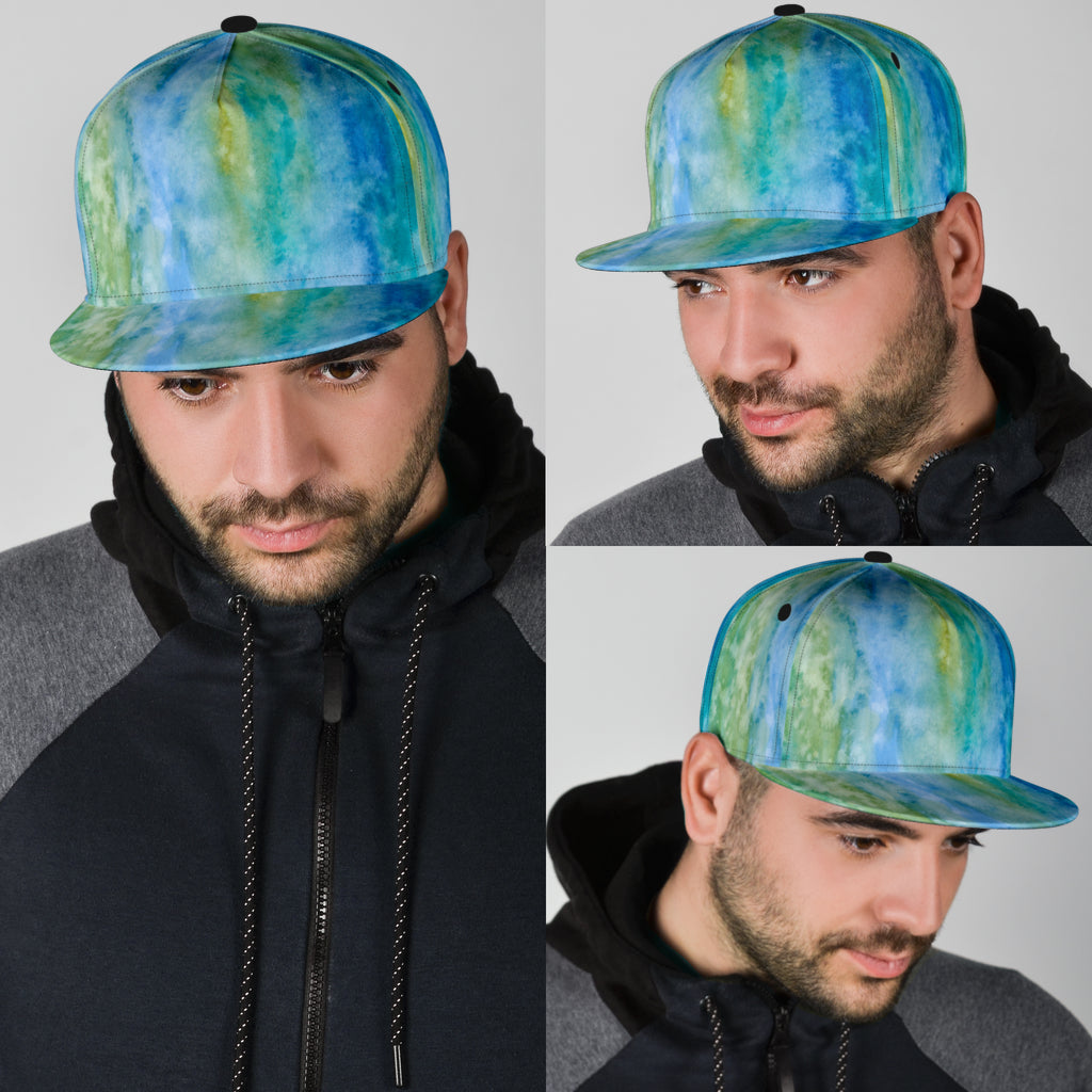 Snapback Hat Blue Watercolor Pastel