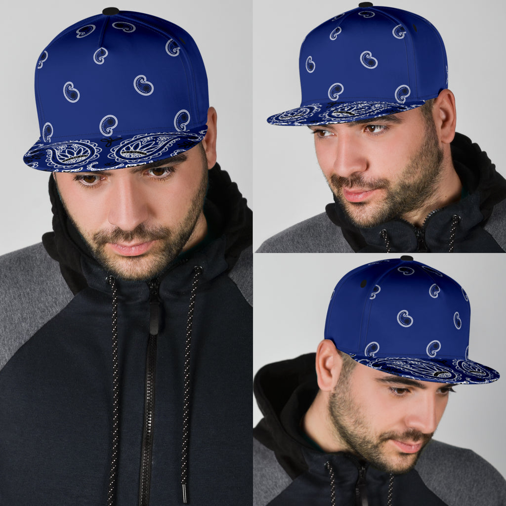 Royal Blue Bandana All Over Snapback Hat